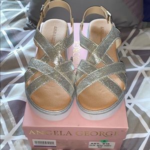 Angela George Sandals size 7 silver